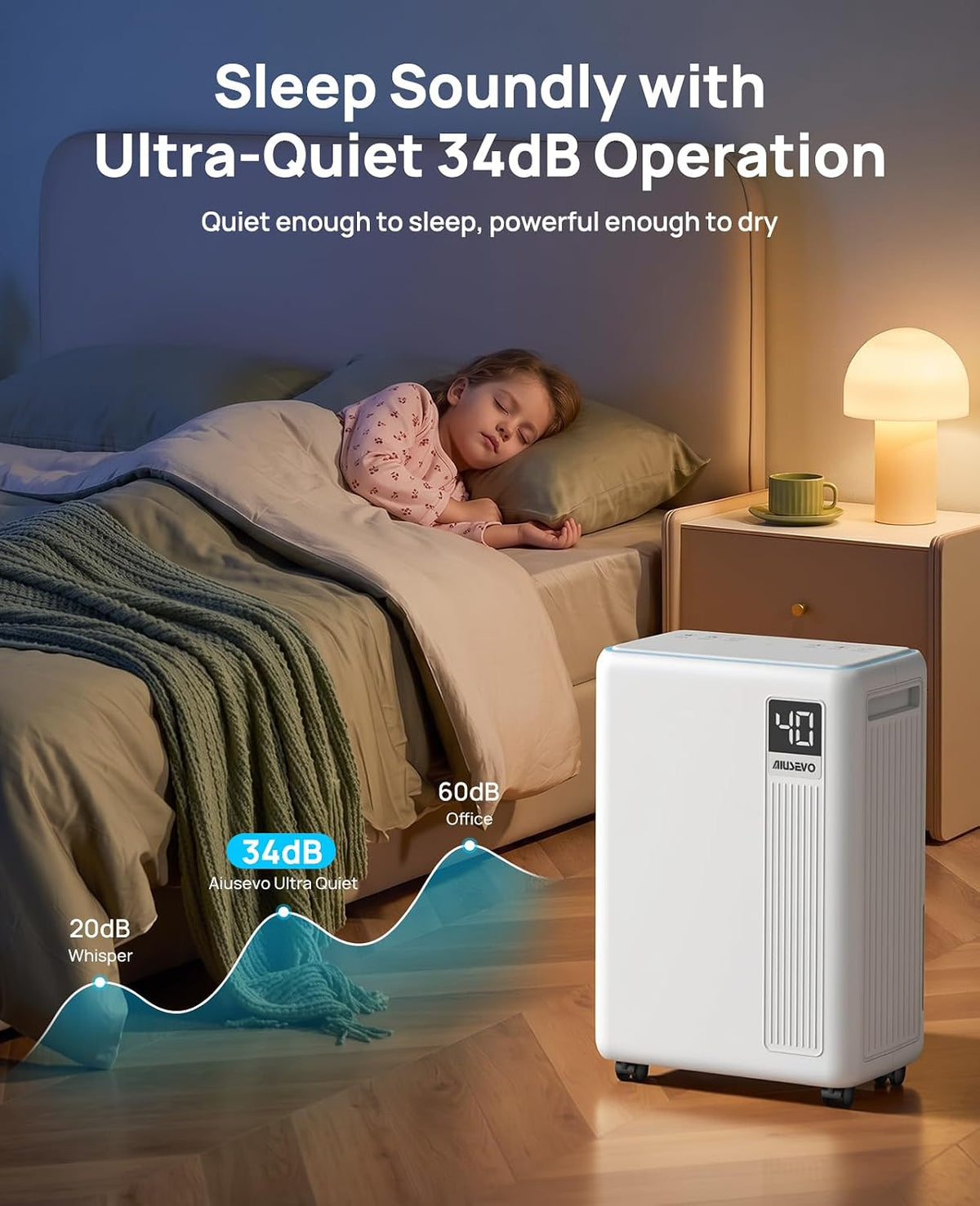 26-Pint Dehumidifier, Dehumidifier for Basement with Drain Hose, 2600 sq ft