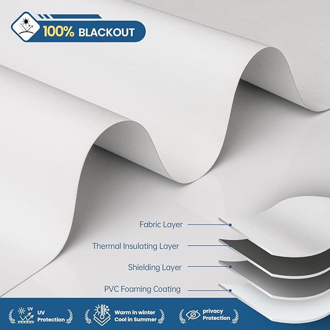 No Drill Motorized Blinds with Remote, Cordless Smart Electric Roller Shades