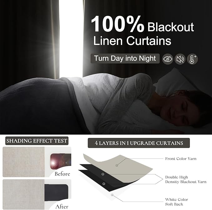 Room Darkening Curtains 72 Inches Long 2 Panels Burg, Rich Linen Heavy