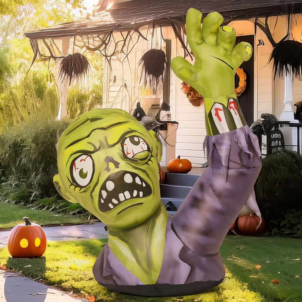 GOOSH 5.2 FT Halloween Inflatables Zombies Outdoor Decorations Blow Up Yard T...