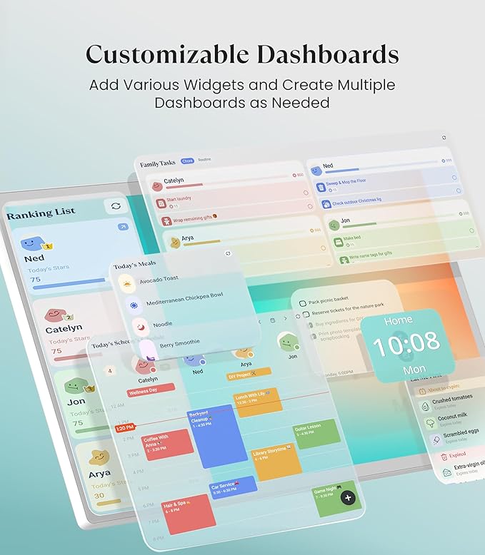 Cozyla Digital Calendar+ 2: 24 inch Wall Planner Touch Screen Chore Chart