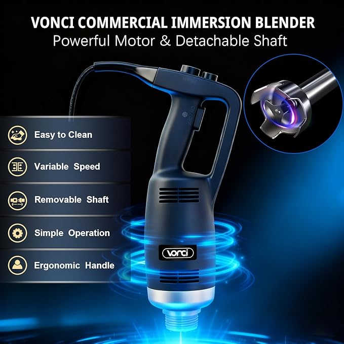 VONCI 350W Commercial Immersion Blender, Light Duty Hand Blender, Variable