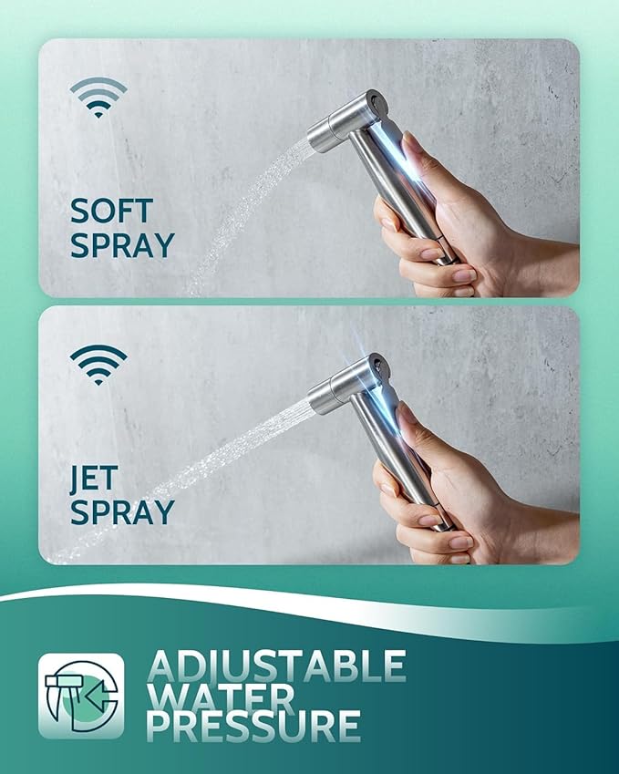 Handheld Toilet Bidet Sprayer for Toilet-Adjustable Water Pressure Control (2 Pack)