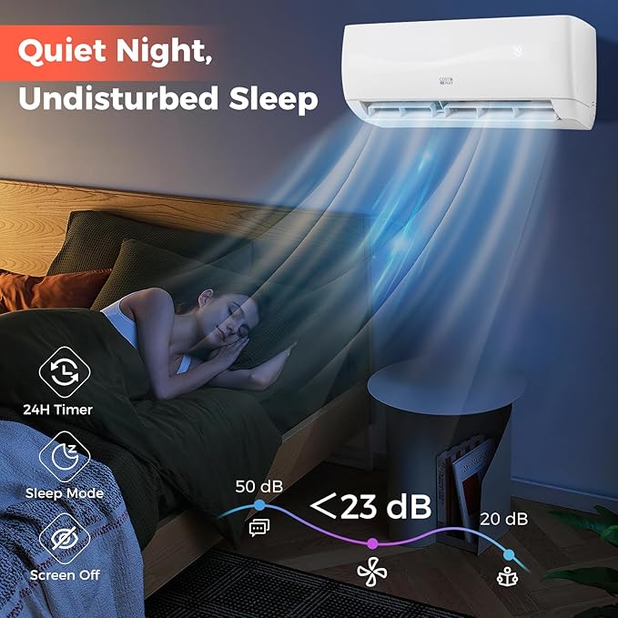 COSTWAY 9000BTU Mini Split Air Conditioner& Heater, 19 SEER2 115V Wall-Mounted