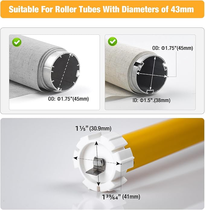 AM25 Zigbee Smart Blinds Motor for 1.5" Shade Tube, Type-C Rechargeable Window