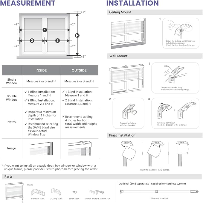 FOIRESOFT Standard Blackout Zebra Roller Blinds Dual Layer Privacy Shade