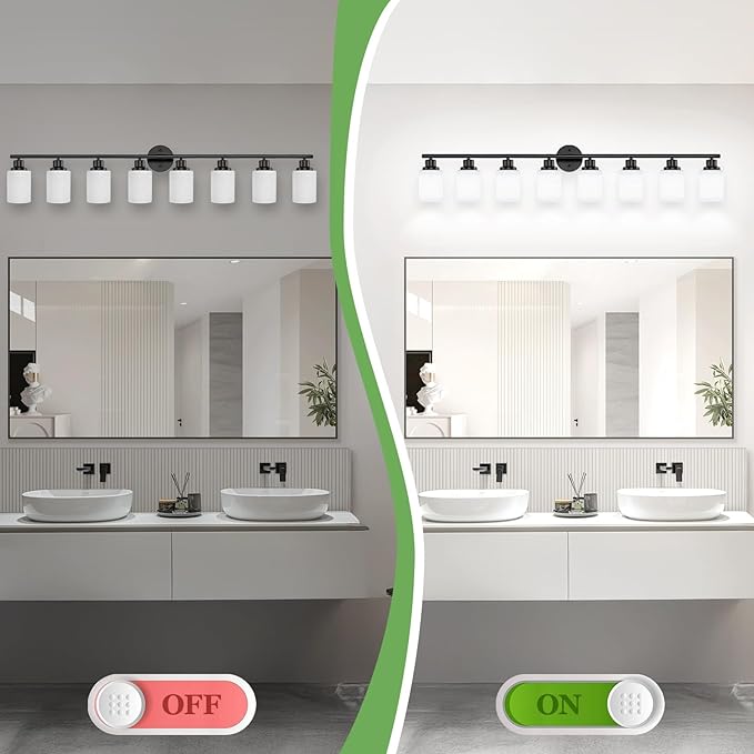 Guliaofo 8-Light Vanity Lights, Modern Vanity Lighting Fixture