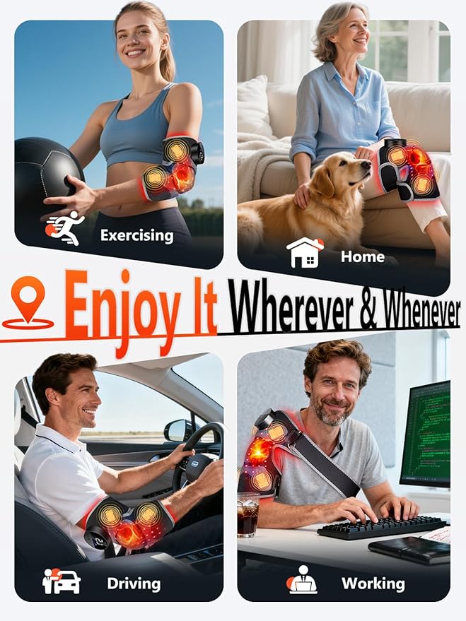 Upgrade 4 Massage Area Knee Brace & Red Light Therapy