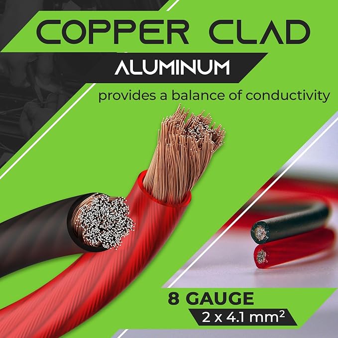 GearIT 8 Gauge CCA Battery Cable