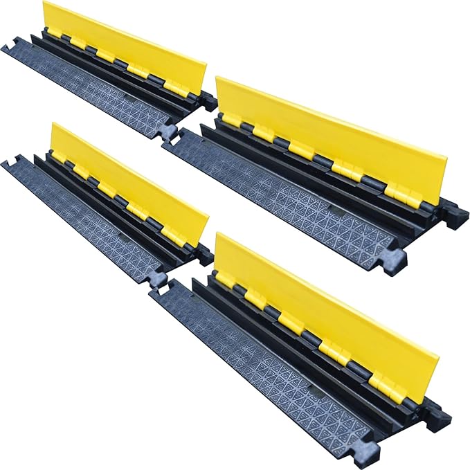 OranLite Heavy-Duty Rubber Cable Protector Ramp, Floor Cable Wire Cord Cover