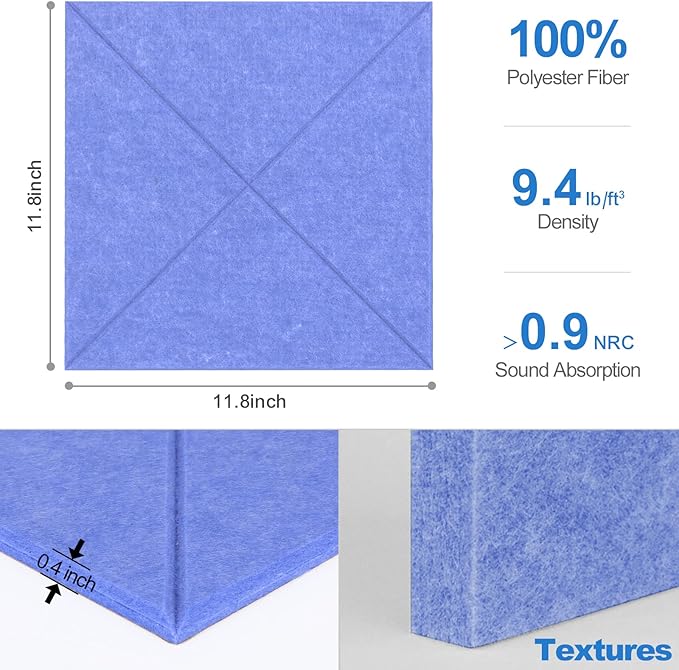 Sonicism 12 Pack X-Lined Acoustic Panels