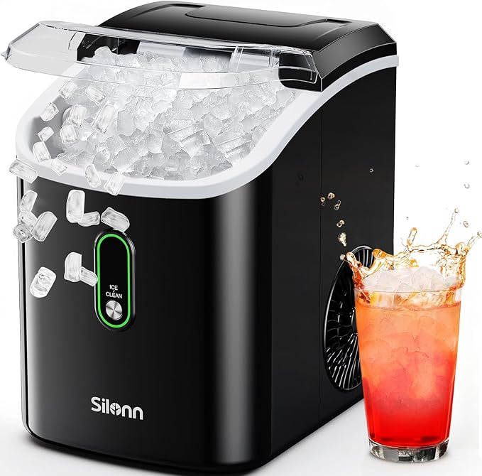 Silonn Nugget Ice Maker Countertop, Pellet Ice Machine