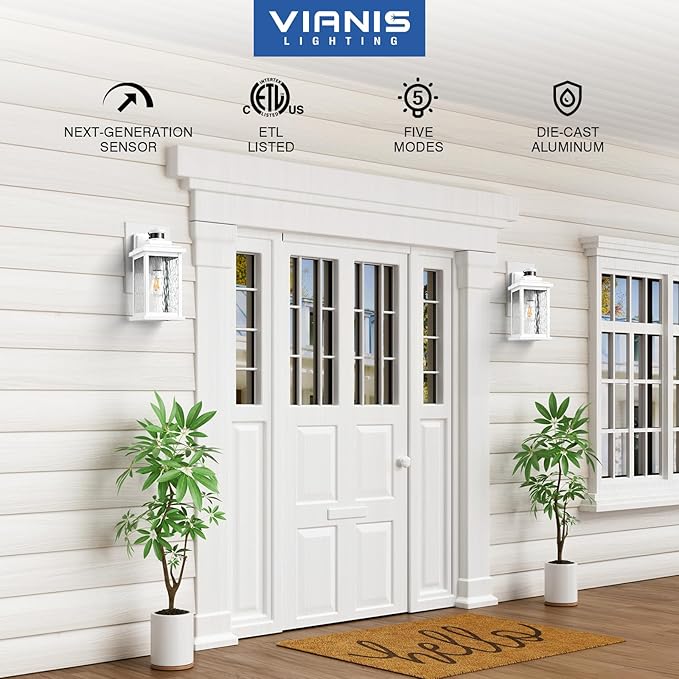 VIANIS Large Adjustable Sensitivity Motion Sensor Exterior Porch Lights