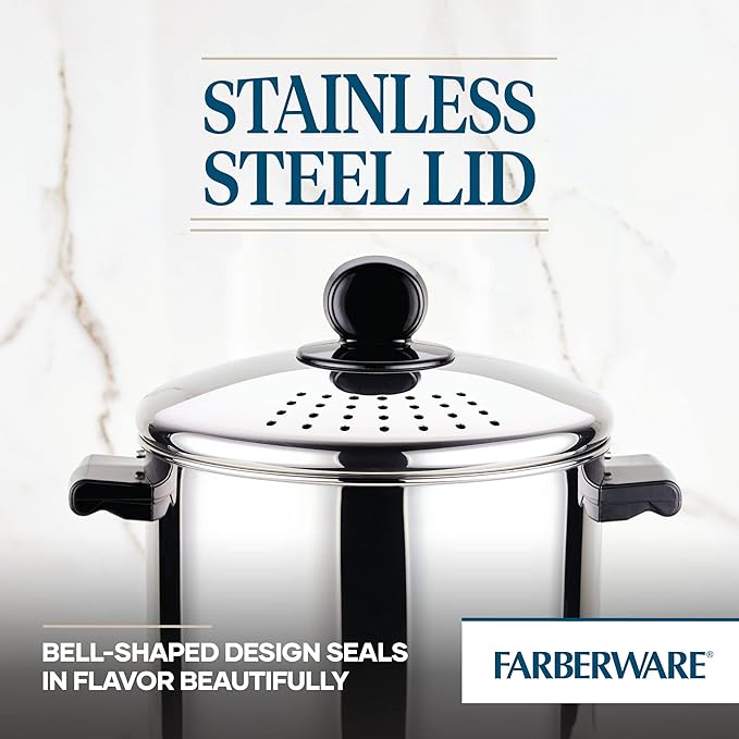 Farberware 70755 Classic Series Stainless Steel 8-Quart Covered Straining