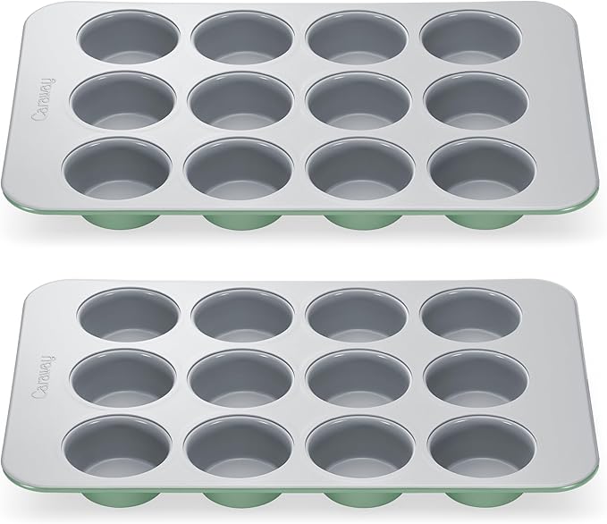 Caraway Non-Stick Ceramic 12-Cup Muffin Pan Duo