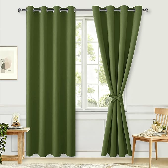 Hiasan Blackout Curtains for Bedroom, 52 x 84 Inches Long
