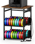 3D Printer Stand with Filament Storage - Heavy Duty Metal 3D Printer Table with Power Hub Spools Holder Racks with Adjustable Feet for Studio Garage Office Workshop