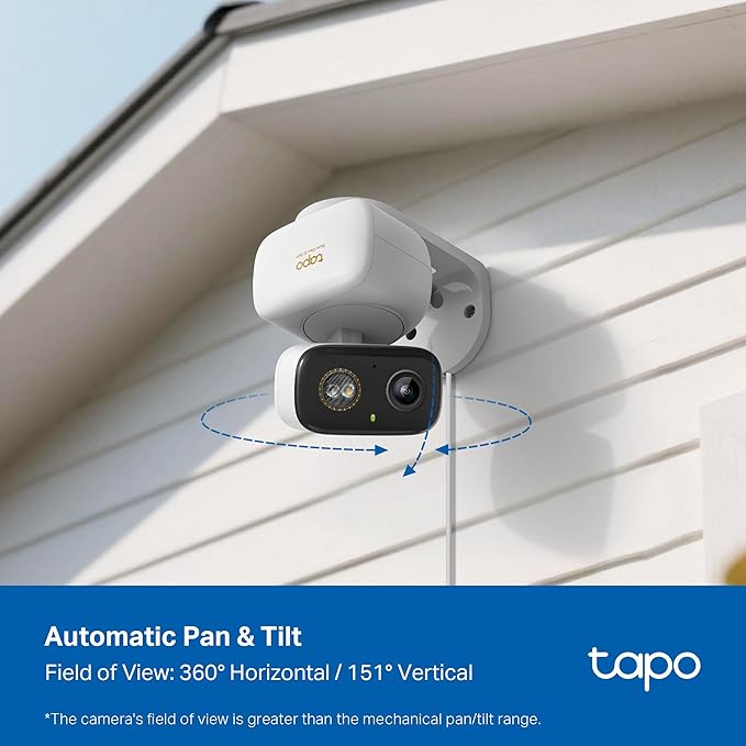 Tapo 3K 5MP Pan/Tilt Indoor/Outdoor Security Camera, Free Person/Vehicle/Baby