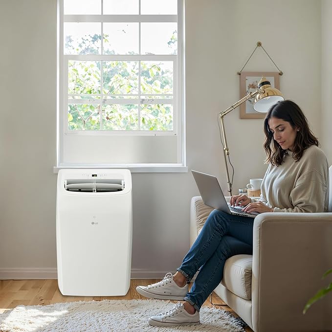 LG 8, 350 BTU / 12, 000 BTU Smart Portable Air Conditioner, Cools 350 Sq.Ft.