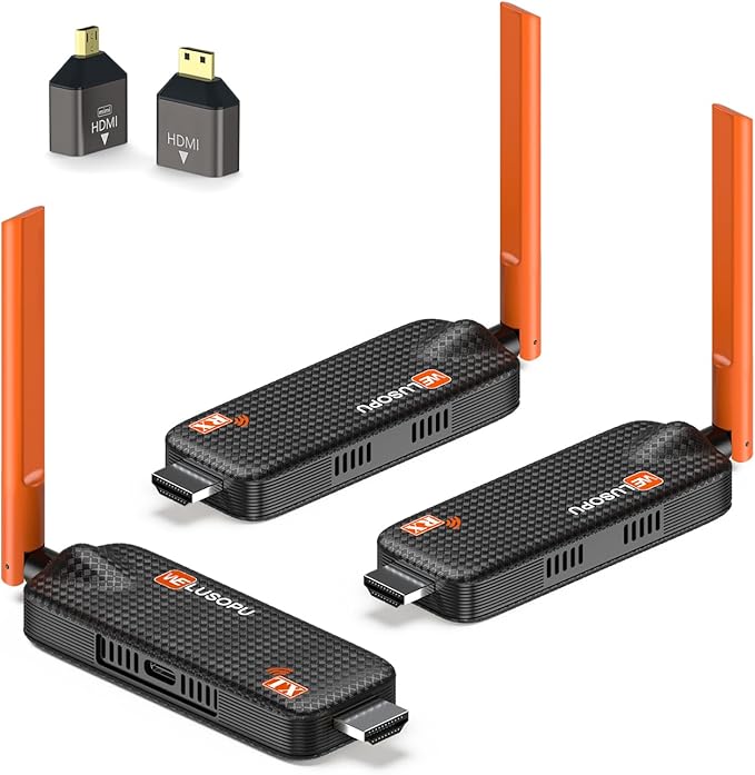 Wireless HDMI Transmitter and 2 Receivers, Support Up to 6 Receivers, 5.8G
