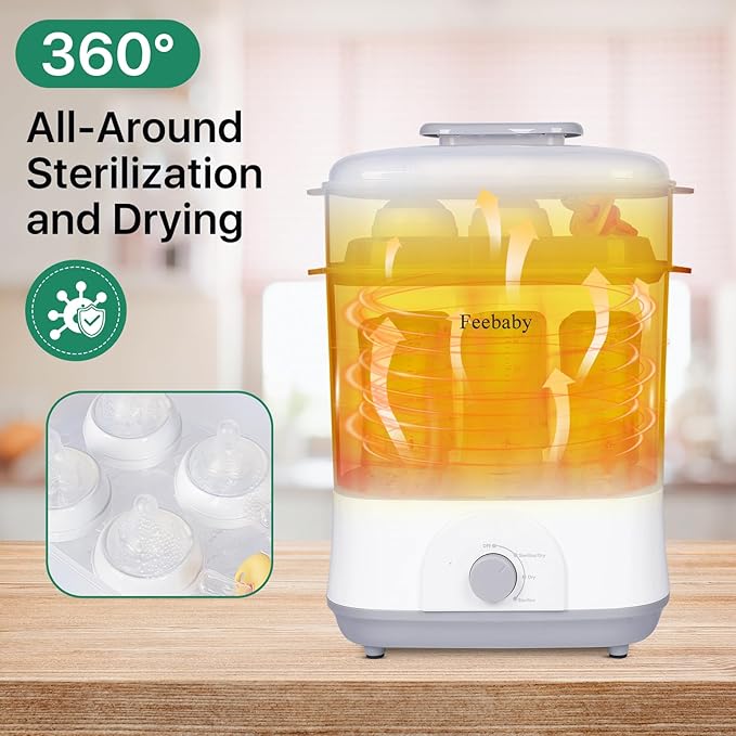 Freebaby Baby Bottle Sterilizer and Dryer, 4 in 1 Electric Steam Sanitizer and