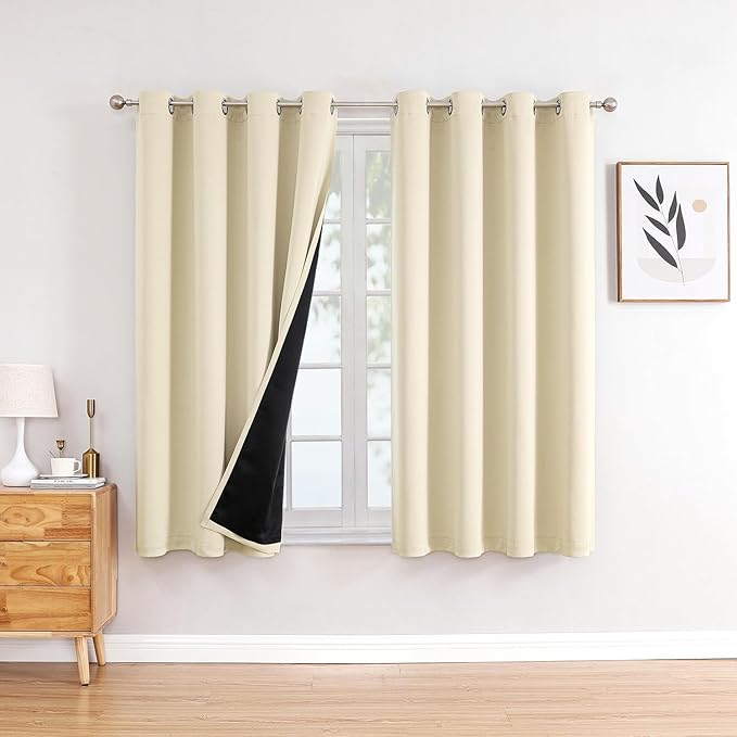 ChrisDowa 100% Blackout Curtains 54 inch Long