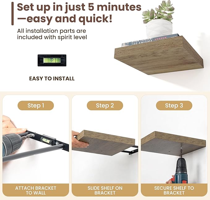 Fun Memories Square Floating Shelves (Set of 4)