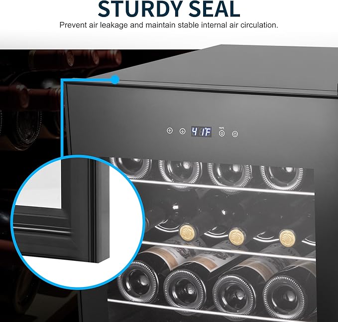 24 Bottles Wine Cooler Refrigerator, Small Wine Fridge Mini Wine Fridge