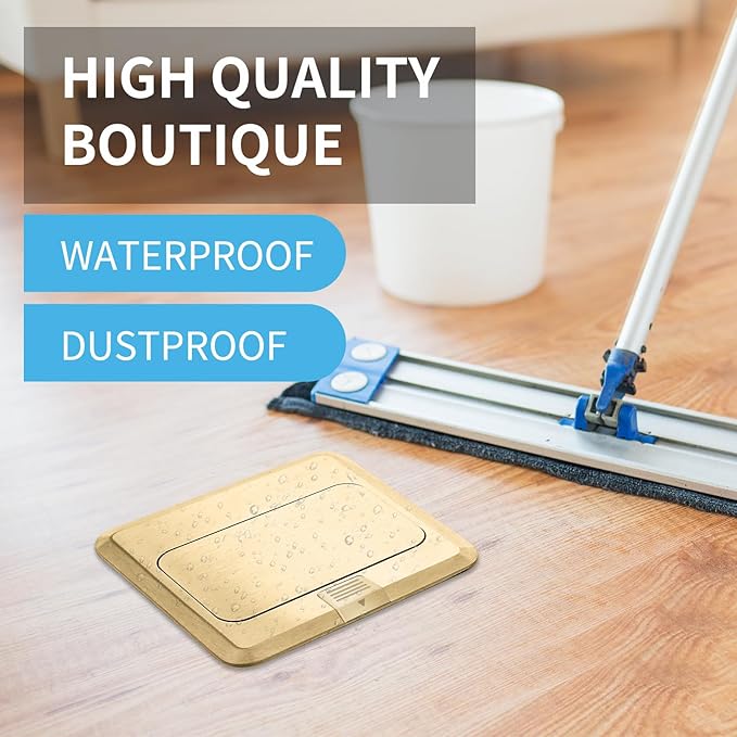 Vagueior Pop Up Floor Electrical Outlet Stainless Steel Box Kit, 20A TR (2 Pack)