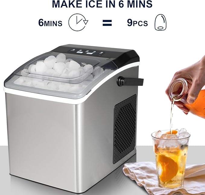 Koolatron Countertop Ice Maker – Maquina para Hacer Hielo en Casa, Nugget Ice