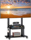 Mobile TV Stand on Wheels for 42-100 inch TVs up to 330lbs, Rolling TV Cart with Drawer & 2 Shelves, Adjustable Height, Portable TV Stand for Indoor Outdoor, Max VESA 600x900mm