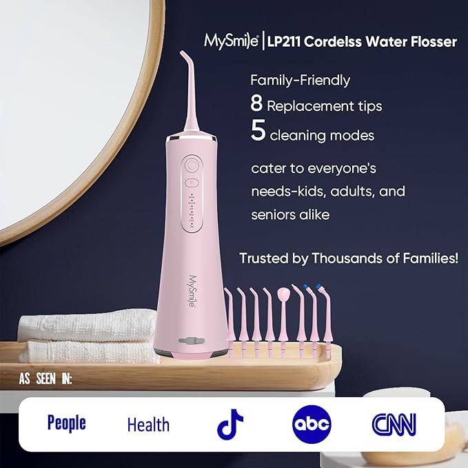 MySmile LP211 Cordless Water Flossers, Portable Rechargeable Oral Irrigator