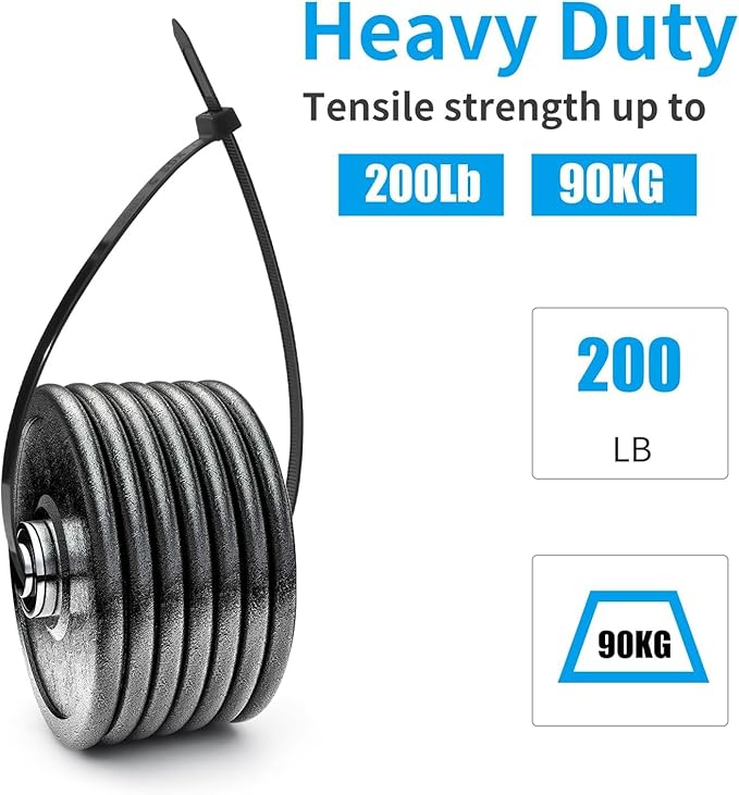 XINGO 16 Inch White Large Zip Ties Heavy Duty 500 Pack, 200 LBS Ultra Strong