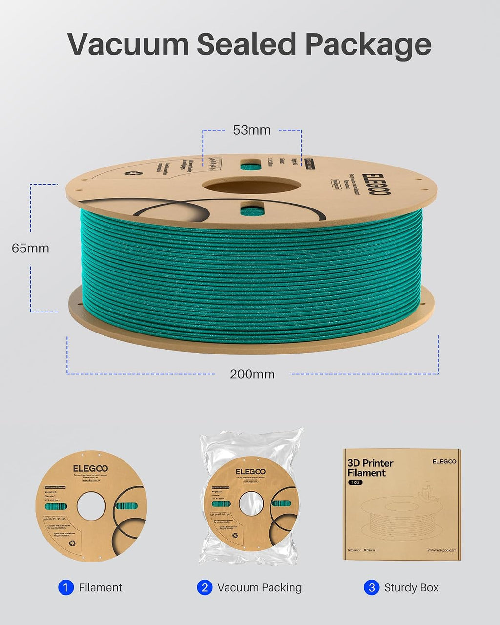 ELEGOO Sparkle PLA 3D Printer Filament 1.75mm Bundle 4KG