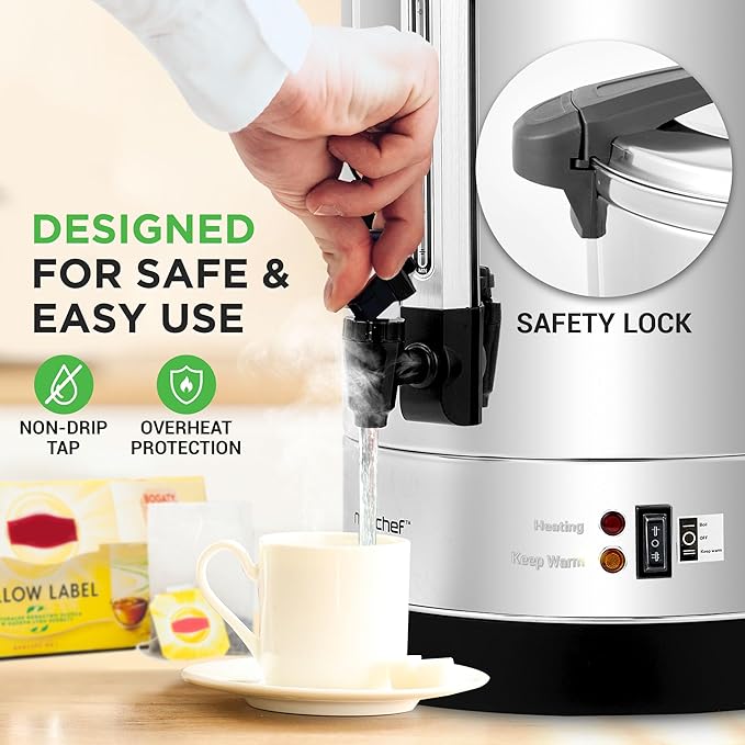 NutriChef Water Boiler and Hot Water Dispenser, 13L Electric Beverage Dispenser