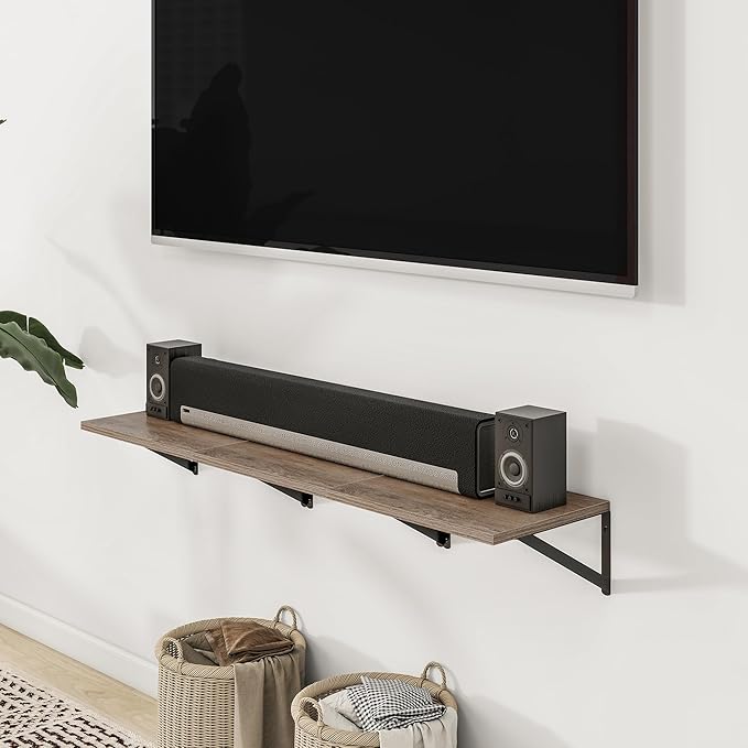 Heimlove Deep Floating Shelves for Wall, 12 Inch Deep Floating Shelves Set of 3