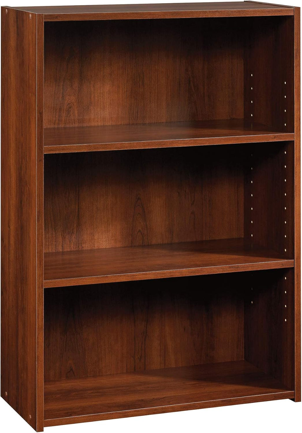 Sauder Beginnings 3-Shelf Bookcase, Bookshelf with Adjustable Storage Shelves, in Brook Cherry finish