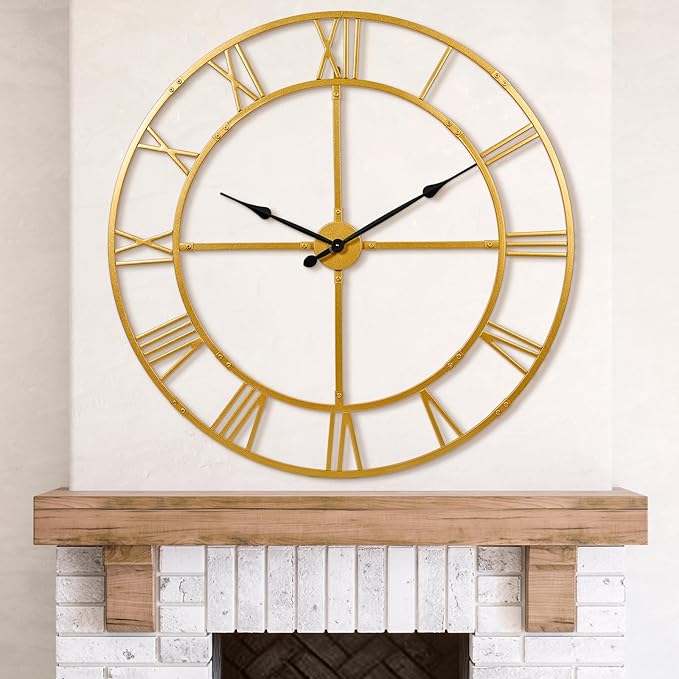 Ohweog Large Wall Clock for Living Room Decor – 40 Inch Silent Non-Ticking