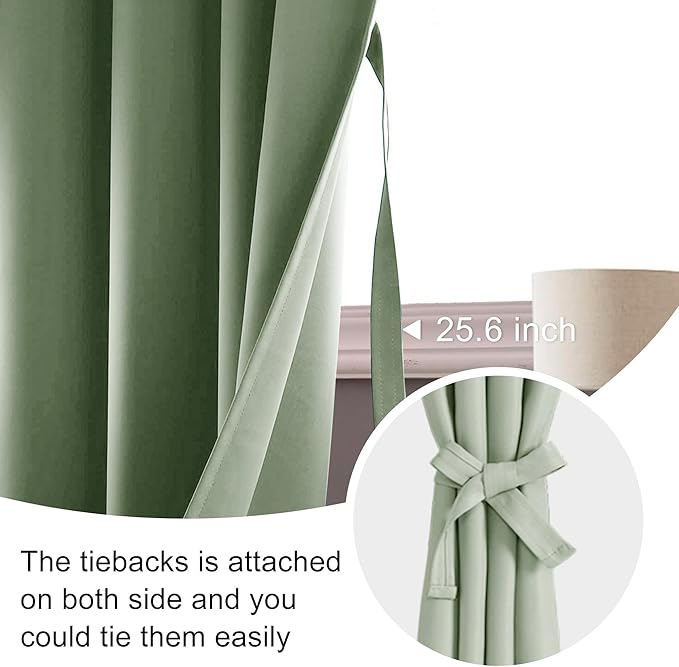 JIUZHEN Blackout Curtains for Bedroom (Set of 2)