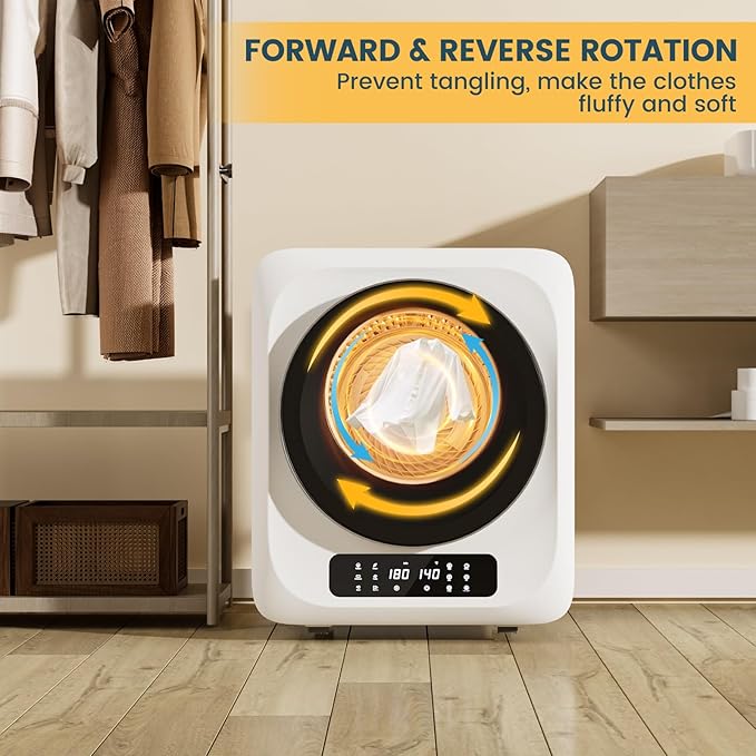 Zynkez 12Lbs Portable Clothes Dryer, 120V 850W Electric Compact Laundry Dryer