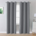 DUALIFE Grey Blackout Curtains 84 Inches Long
