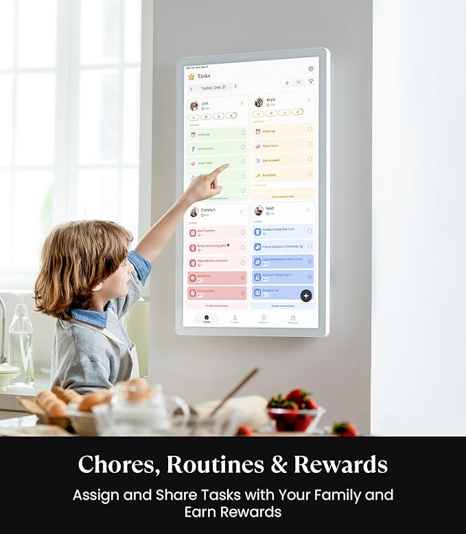 Cozyla Digital Calendar+ 2: 24 inch Wall Planner Touch Screen Chore Chart