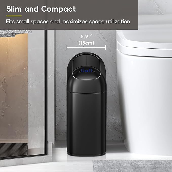 EKO Astro Slim Sensor Trash Can, 10L / 2.6 Gallon Touchless Garbage Bin