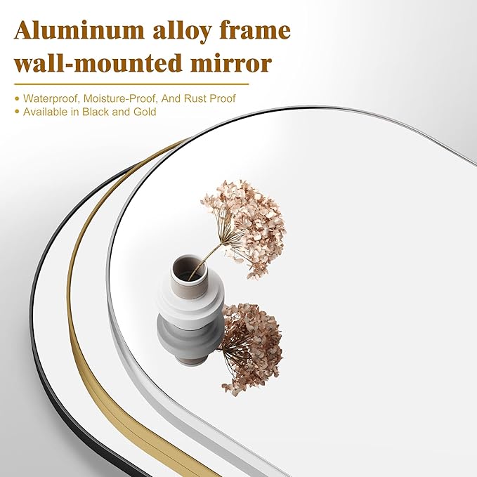 15x18 Inch Compact Gold Arched Mirror Perfect