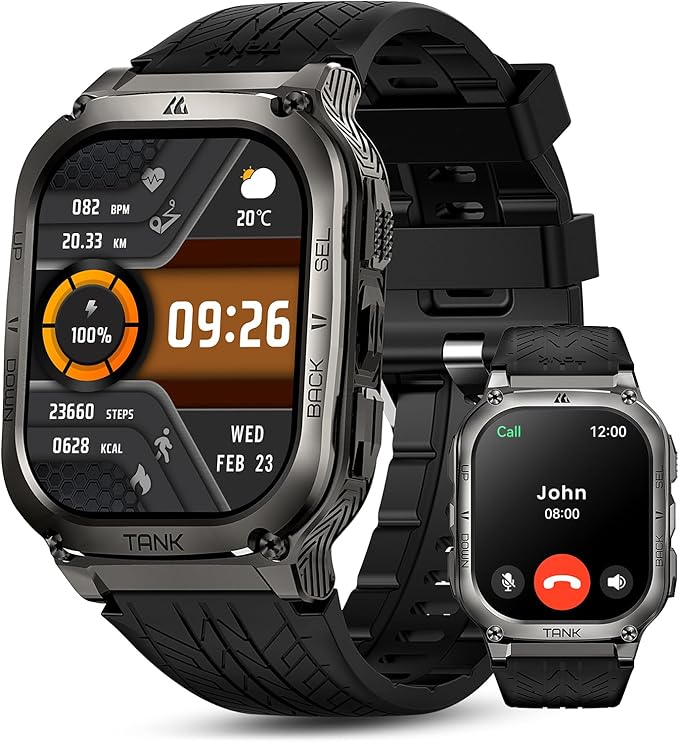 AMAZTIM Smart Watch, 60 Days Extra-Long Battery, 50M Waterproof, Rugged