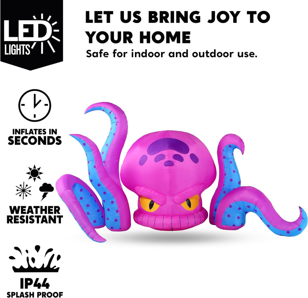 JOYIN 10FT Long Halloween Inflatable Octopus Decoration Octopus with Tentacle...