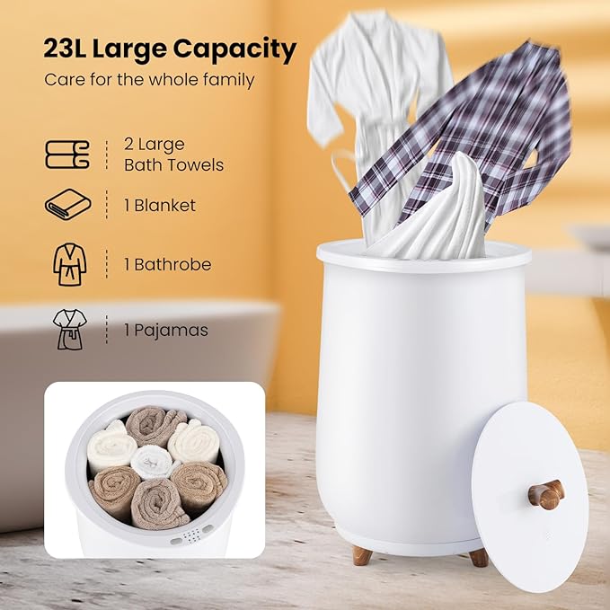 Tangkula Towel Warmer Bucket, 23L Large Luxury Bucket-Style Towel Warmer
