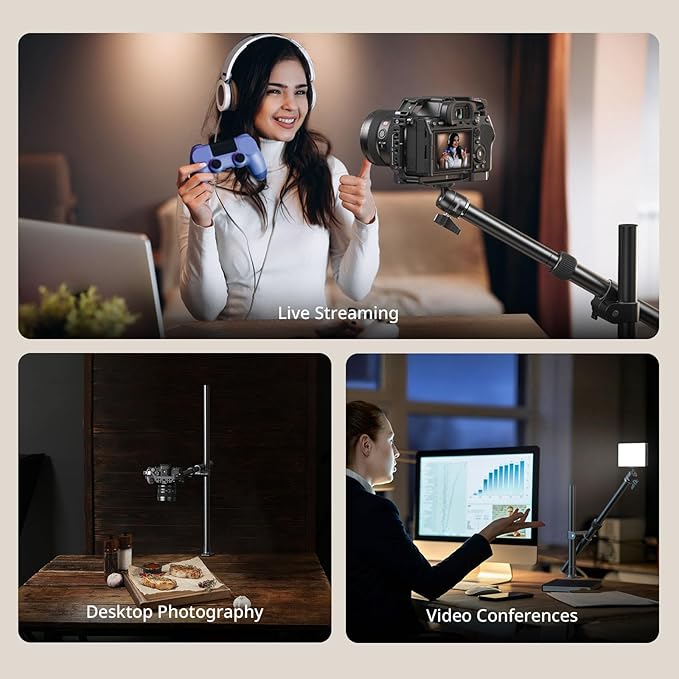 SMALLRIG Camera Desk Mount, Overhead Camera Arm Stand