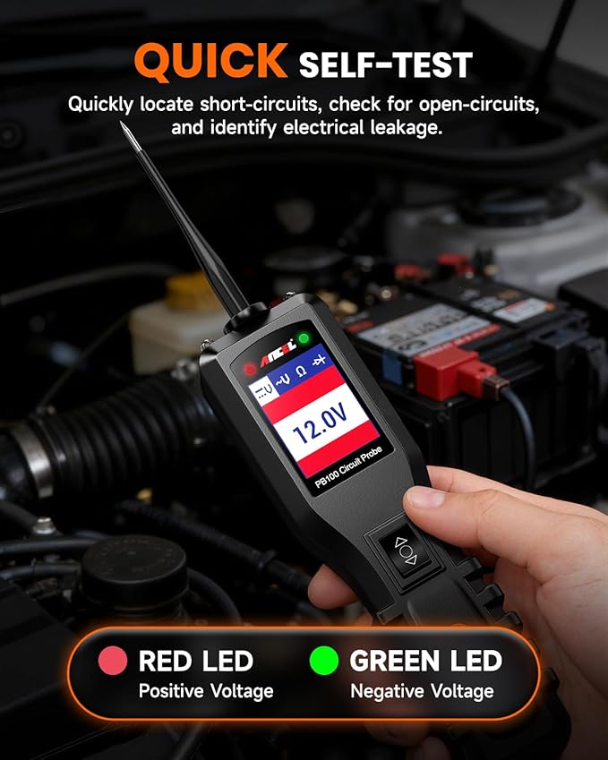 ANCEL PB100 Automotive Power Circuit Probe, 12-24 VDC Car Electrical System
