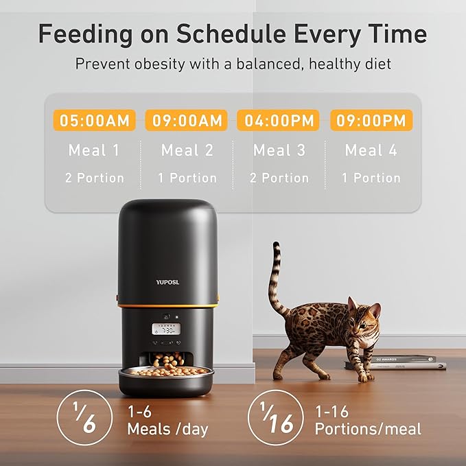 2025 Upgraded Automatic Cat Feeder - 4L Timed Auto Pet Feeder